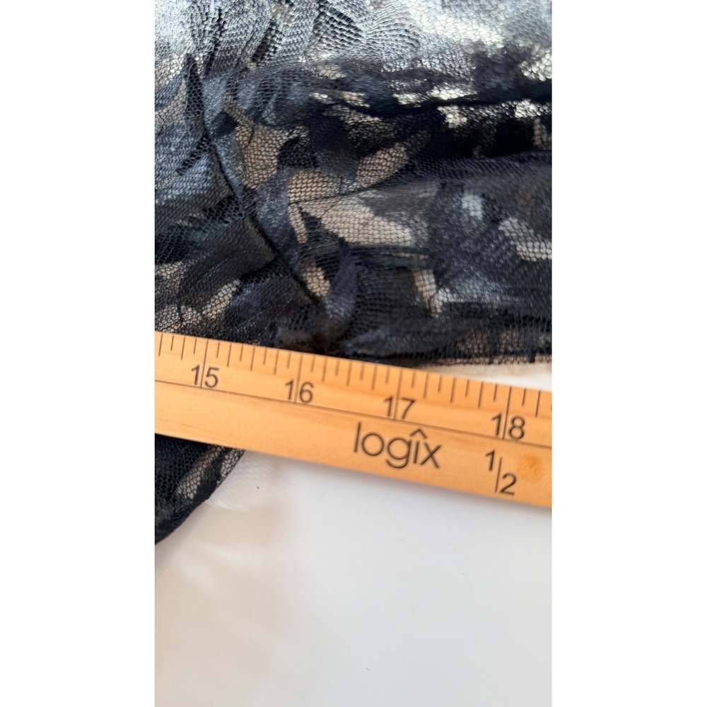 Contempo Casuals Vintage 80s Black Lace Taffeta Bow Dress Sz S Goth Whimsigoth - Picture 6 of 14